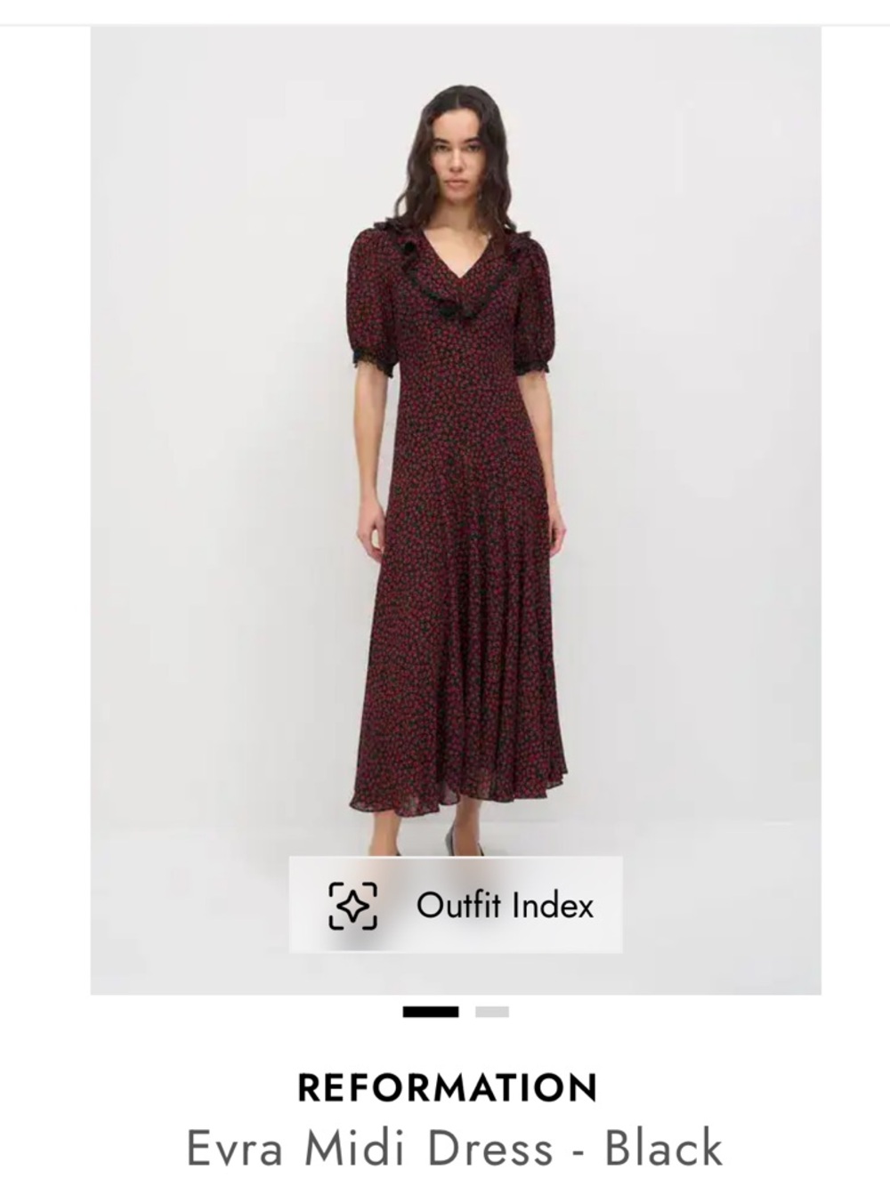 REFORMATION
Evra Midi Dress - Black/ red